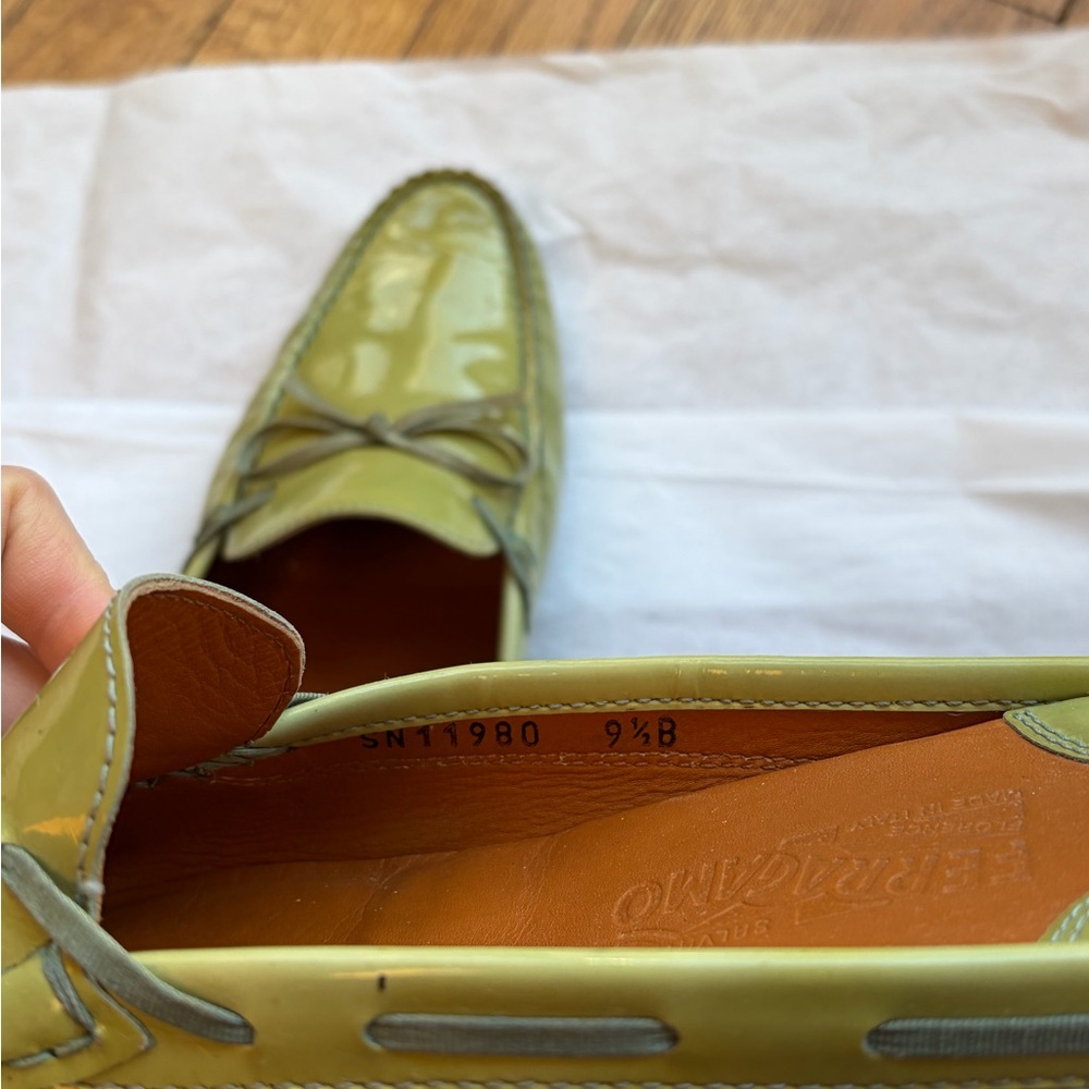 FERRAGAMO green loafer mules - Picture 3 of 6
